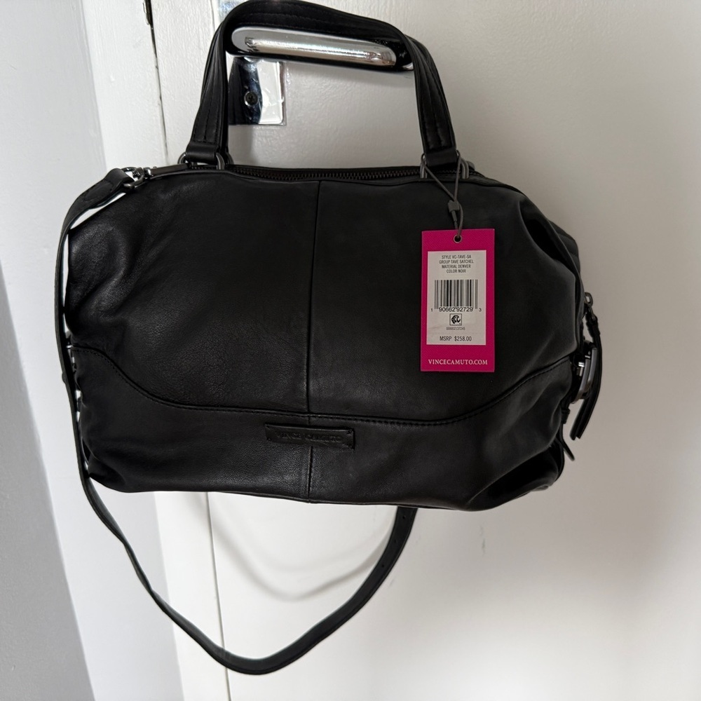 NEW Vince Camuto Tave Satchel – Black Quilted Leather - Picture 8 of 13
